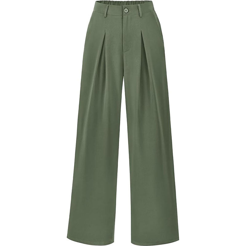 Chic and comfortable women's high waist wide leg pants with stylish pleats for any occasion.