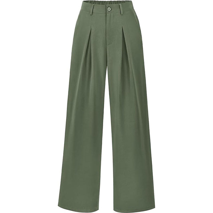 Chic and comfortable women's high waist wide leg pants with stylish pleats for any occasion.