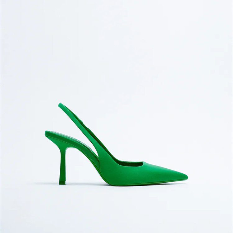 Comfortable elegant slingback pumps for women. Modern heel design makes these perfect dress shoes.