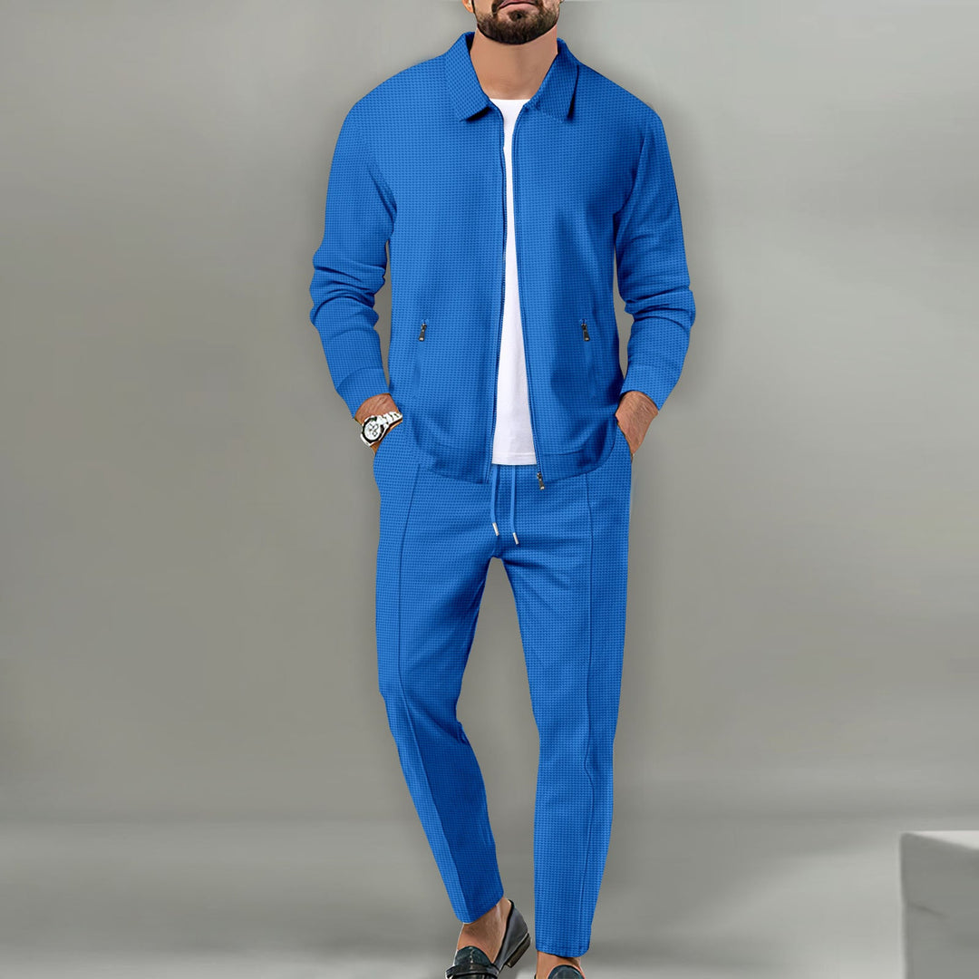 Sleek men's activewear tracksuit set. Designed for performance & comfort, ideal for gym or stylish casual outfit.