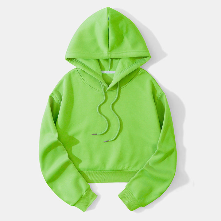Versatile women's cropped hooded top, easy to pair for any casual occasion.