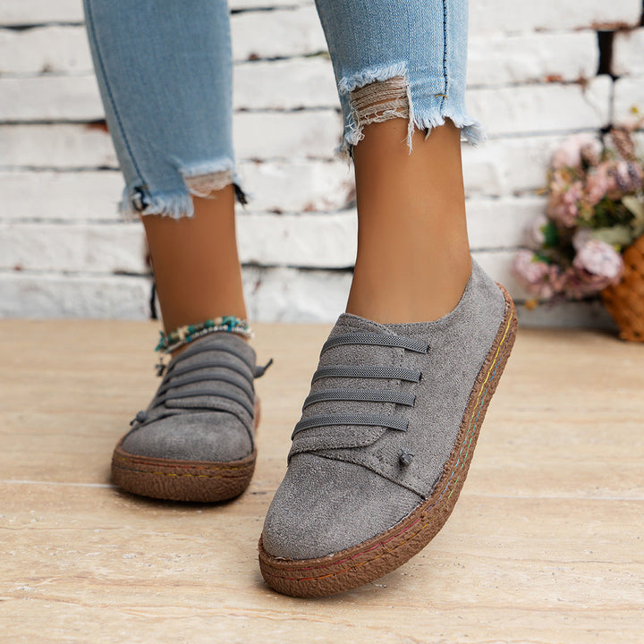 Slip-on women's lightweight loafers, easy elastic laces and non-slip sole for active comfort.