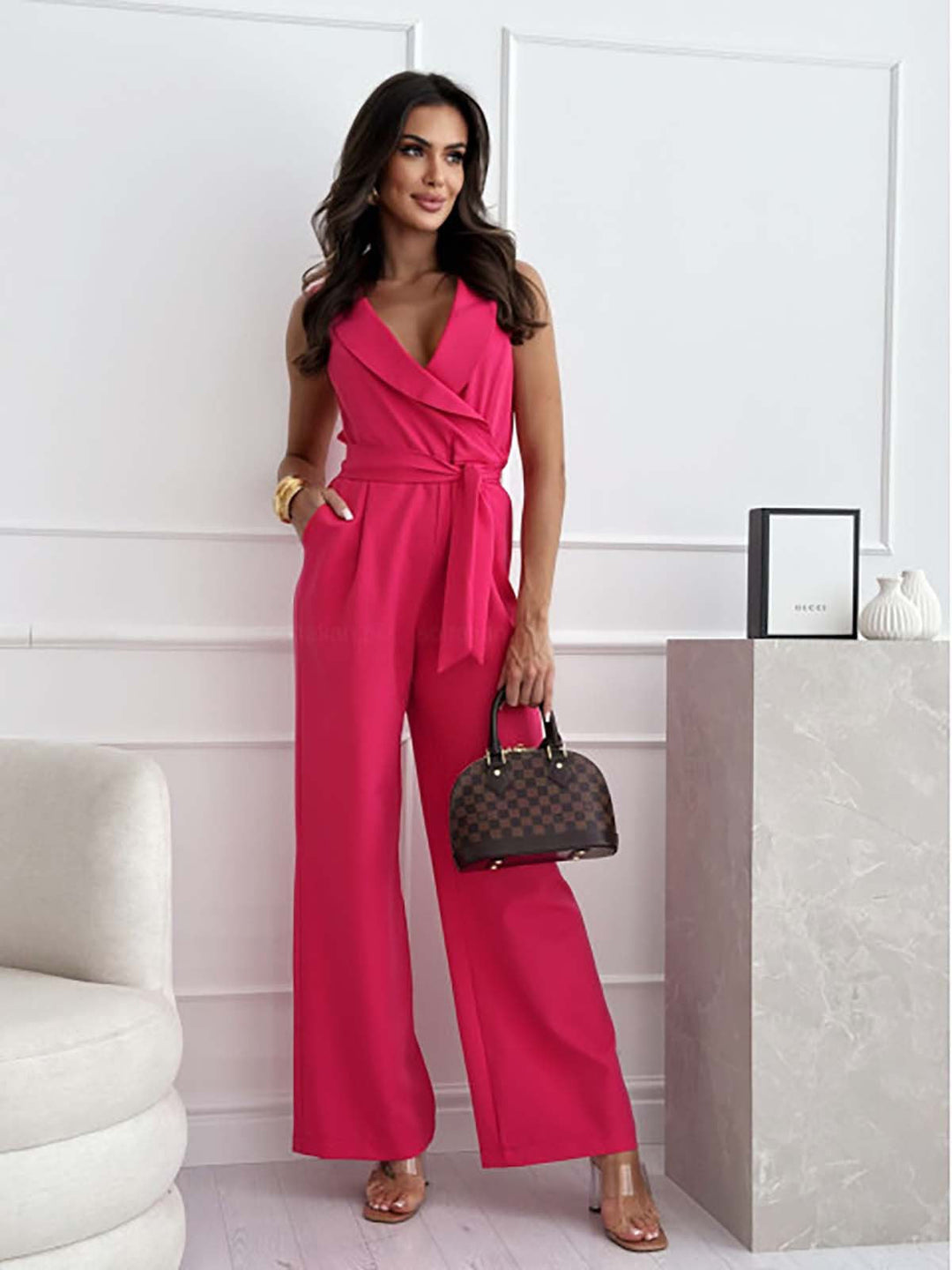 One-piece women's jumpsuit offering elegant style and comfort, suitable for chic casual or evening fashion.