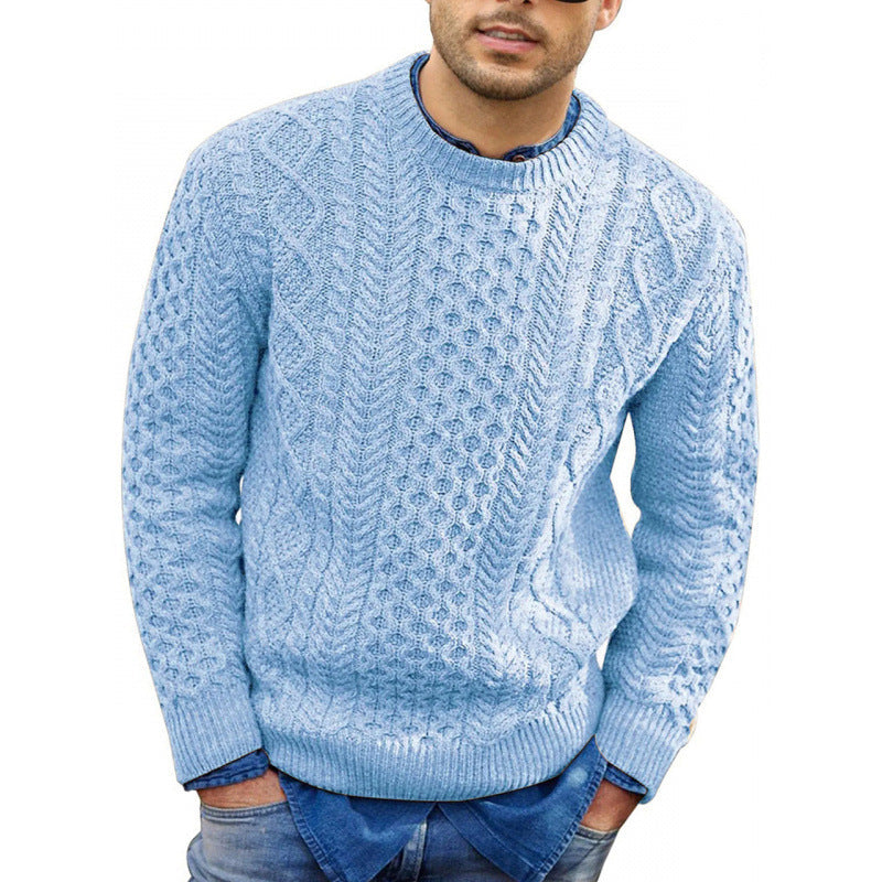 Men's classic crew neck knit sweater in a versatile, comfortable design. Perfect for casual autumn & winter wear.