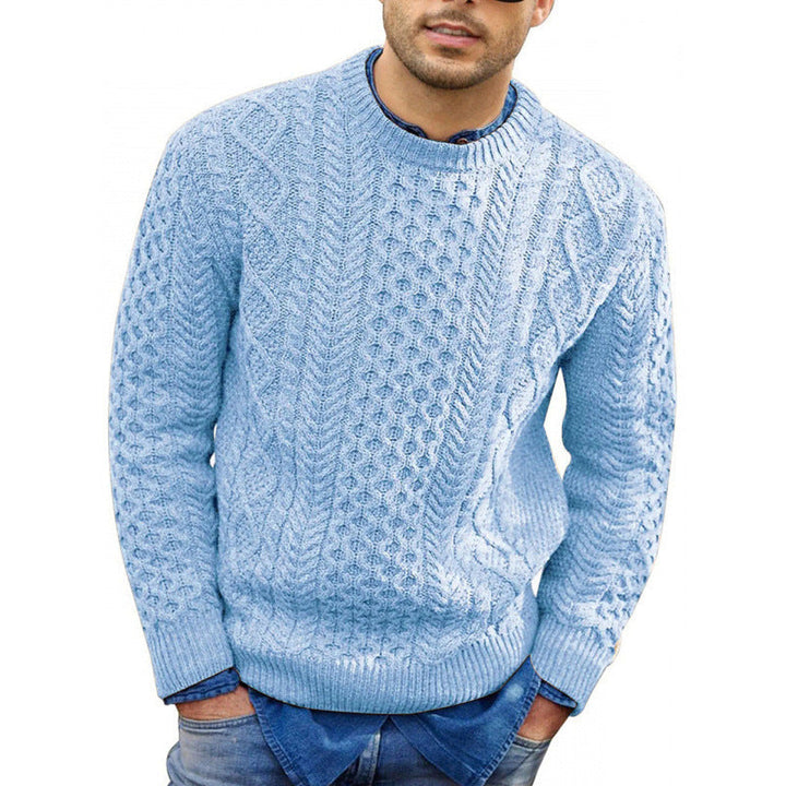 Men's classic crew neck knit sweater in a versatile, comfortable design. Perfect for casual autumn & winter wear.