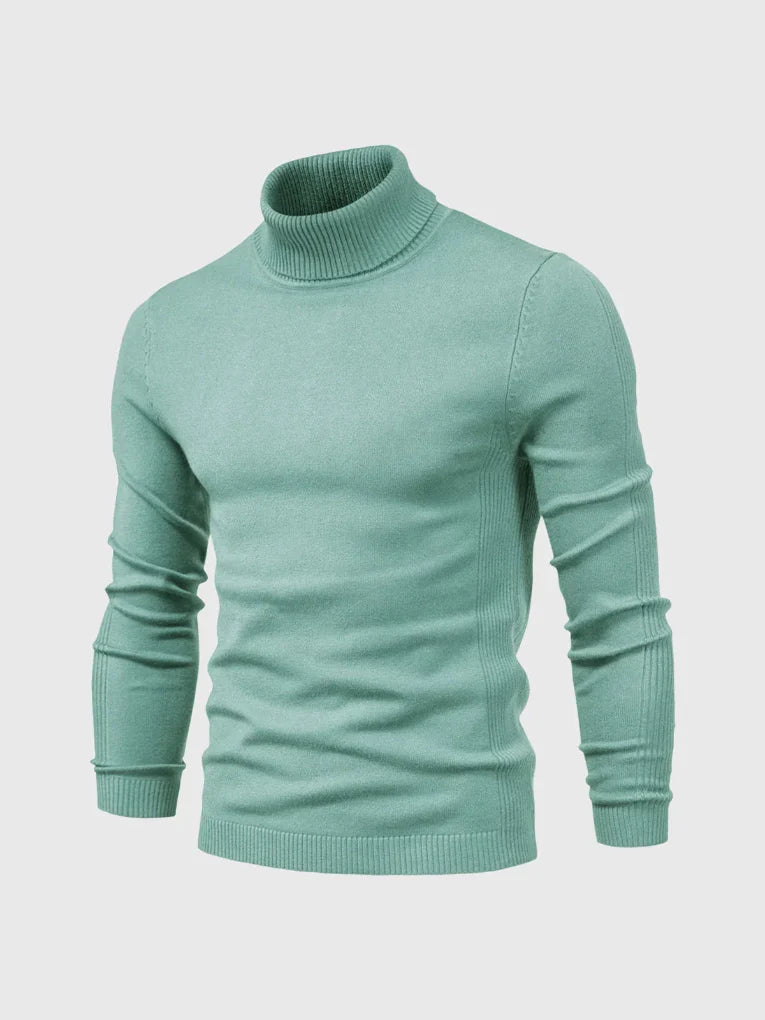Washable men's classic turtleneck, a versatile winter fashion top.