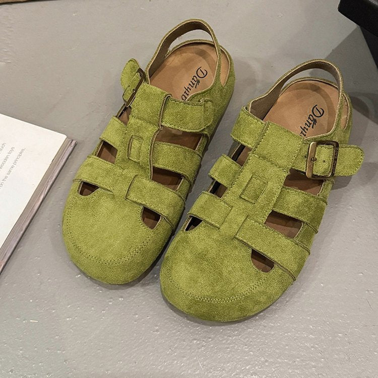 Stylish women's open-toe sandals, strappy design, adjustable straps, durable non-slip sole.