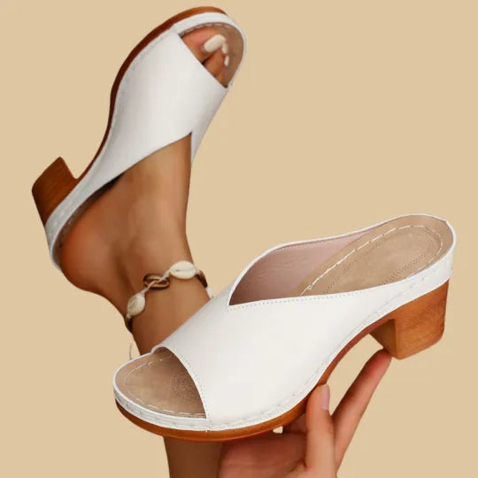 Modern unisex orthopedic chunky high heel sandals, combining style with superb arch support.