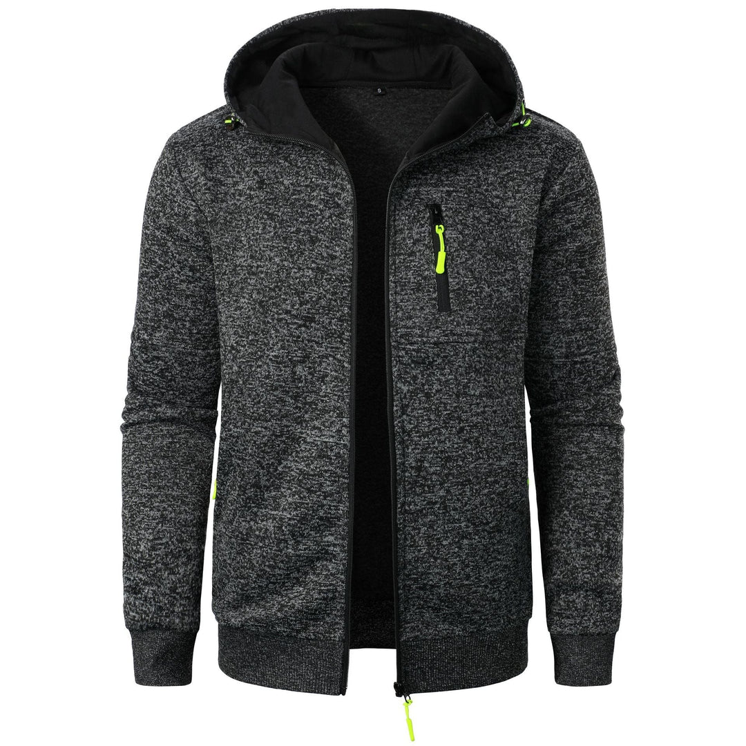 Men's zip-front hoodie with modern pattern, perfect for stylish everyday fashion.