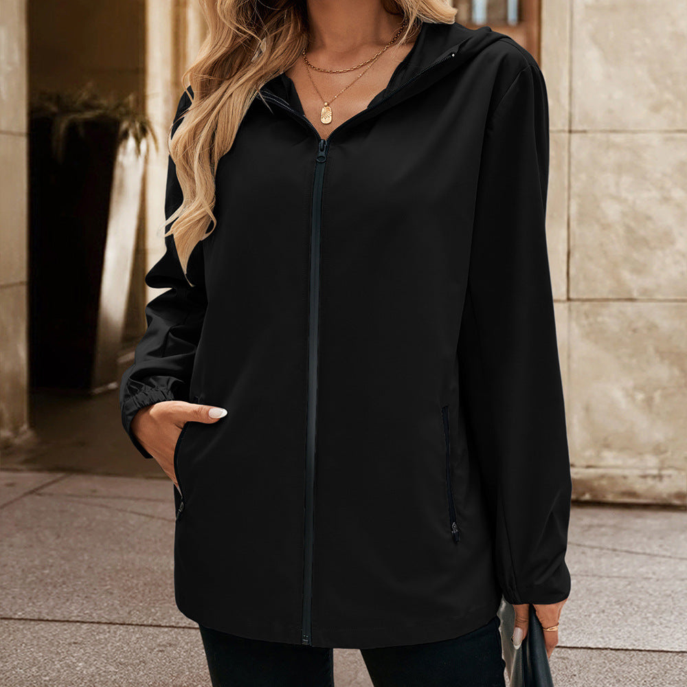 Everyday women's hooded jacket, lightweight design makes it a go-to for spring, fall, & travel.
