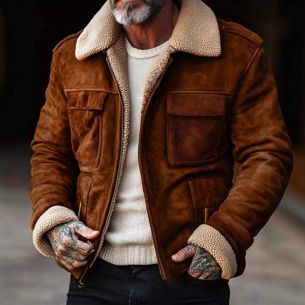 Classic black men's jacket, comfortable fit, essential luxury outerwear for modern men.