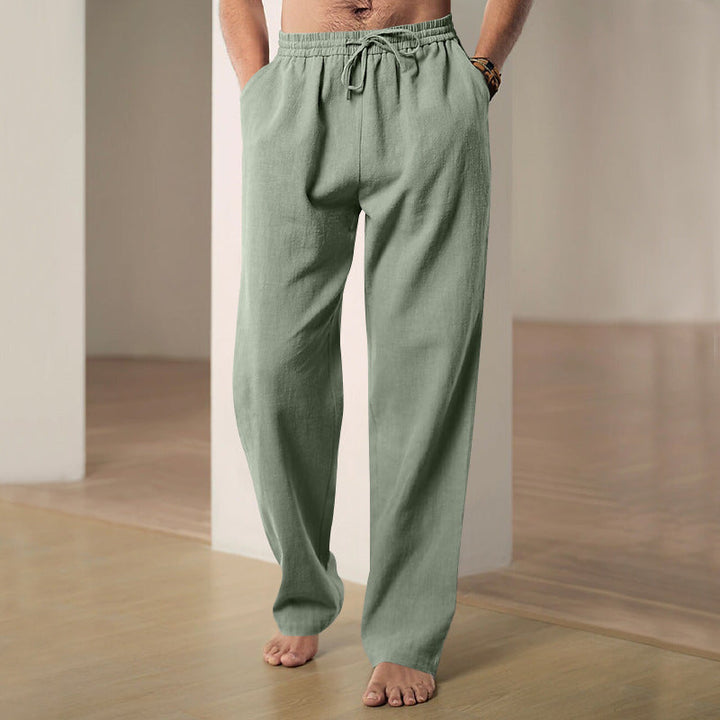 Stay comfortable in men's breathable lounge pants. Elastic waist and convenient pockets for ultimate relaxation and style.
