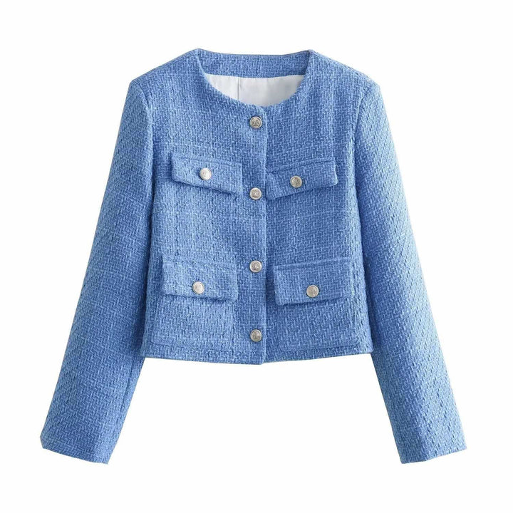 Chic women's blazer, a key piece for trendy office fashion and professional style statements.