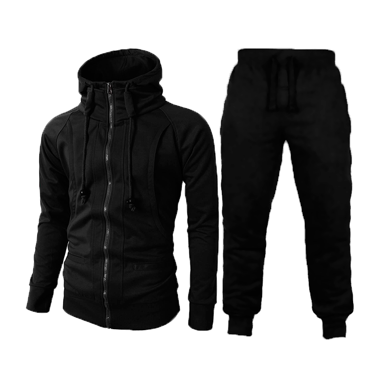 Men's modern fit activewear sport suit set. Comfortable athletic fabric & practical pockets for essentials.