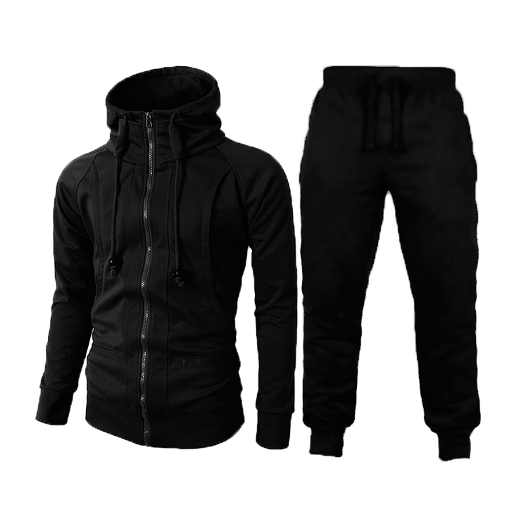 Men's modern fit activewear sport suit set. Comfortable athletic fabric & practical pockets for essentials.