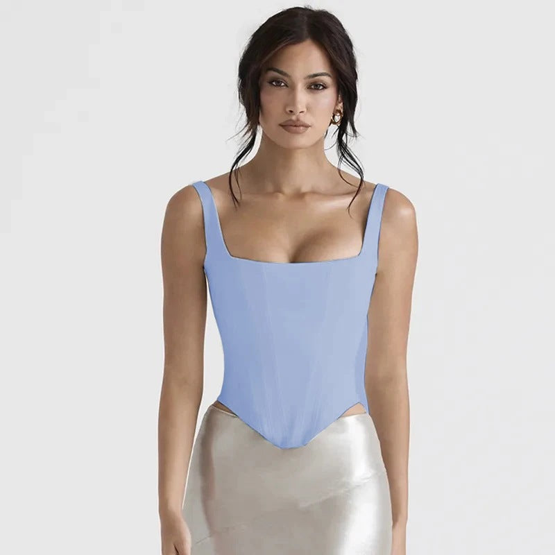 Graceful longline corset top, women's elegant bustier for a perfect formal silhouette.