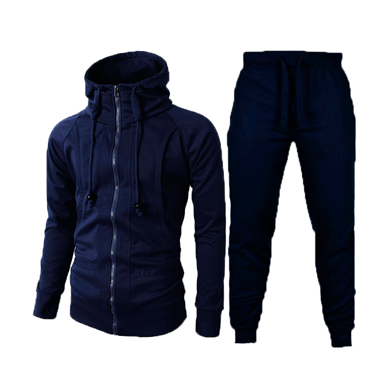 Men's track suit with jogger pants & full-zip jacket, ideal for gym workouts, running, or casual wear.