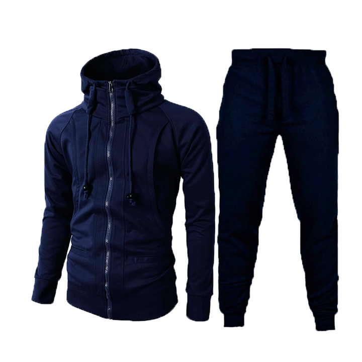Men's track suit with jogger pants & full-zip jacket, ideal for gym workouts, running, or casual wear.