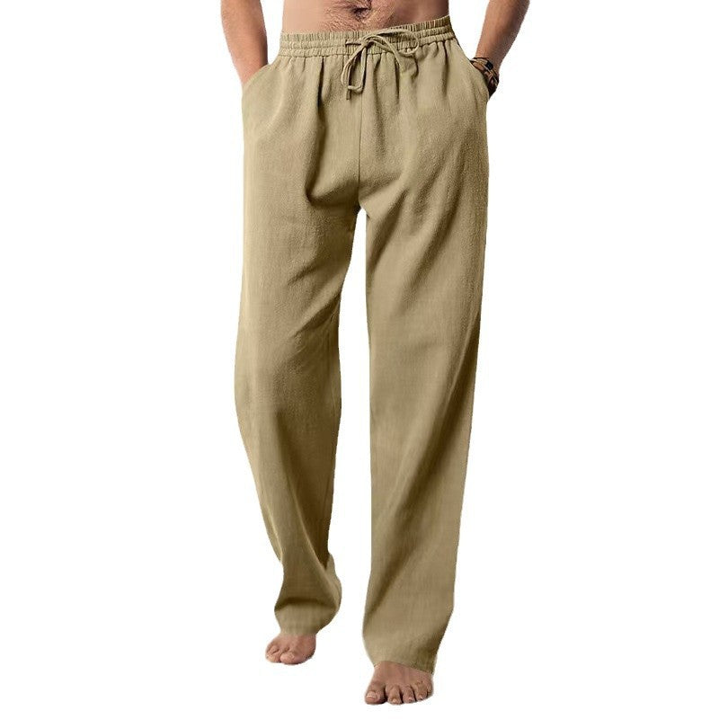 Versatile men's relaxed fit pants, elastic waist, ideal for casual activities & daily comfort.