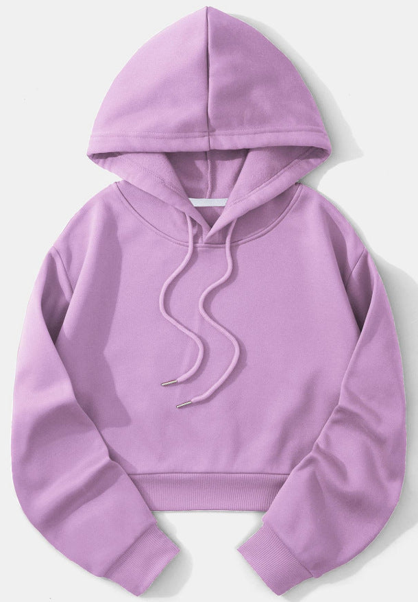 Stylish cropped hoodie for women, great for layering in trendy fashion outfits.