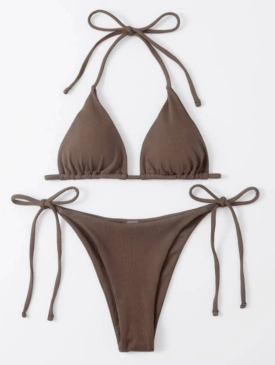 Classic striped tie-front bikini set. A must-have women's swimwear for summer vacation outfits.