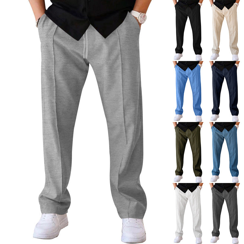 Men's comfortable grey sweatpants for casual wear & lounging, featuring a relaxed fit.
