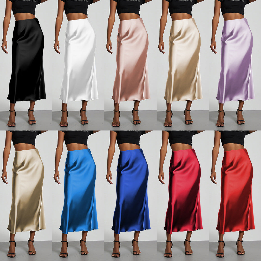 Elegant women's flowing maxi skirt for versatile summer & evening wear.