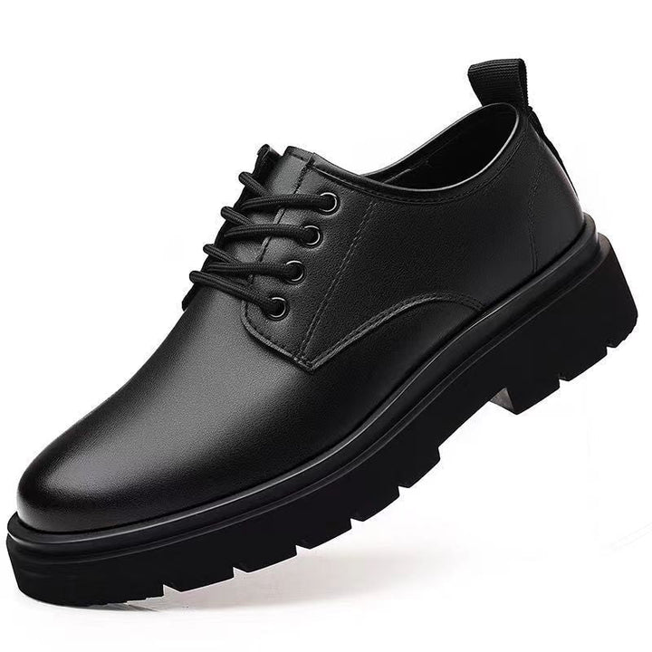 Elegant men's classic black lace-up oxfords. Versatile dress shoes for formal events, business or smart casual comfort.