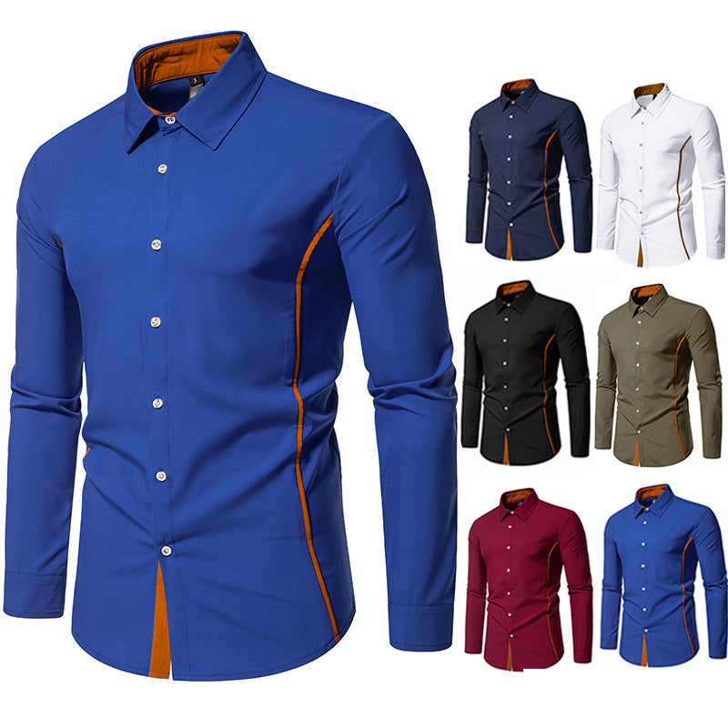 Versatile men's long sleeve top, ideal for everyday wear with its modern contrast stitching.