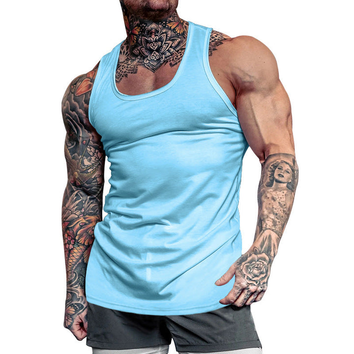 Quick-dry athletic men's tank, lightweight and breathable activewear for running, gym & sports.