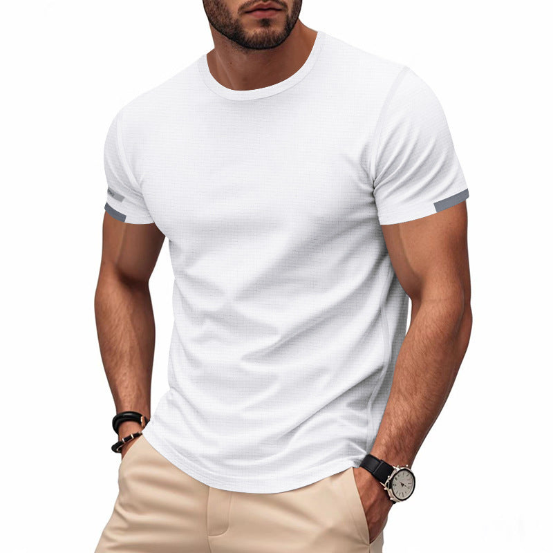 Reflective men's outdoor t-shirt for safety & visibility. Breathable, quick-dry athletic shirt.