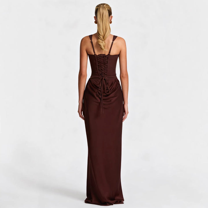 Chic women's bodycon evening dress in black, featuring a sleek square neckline, ideal for parties & special occasions.