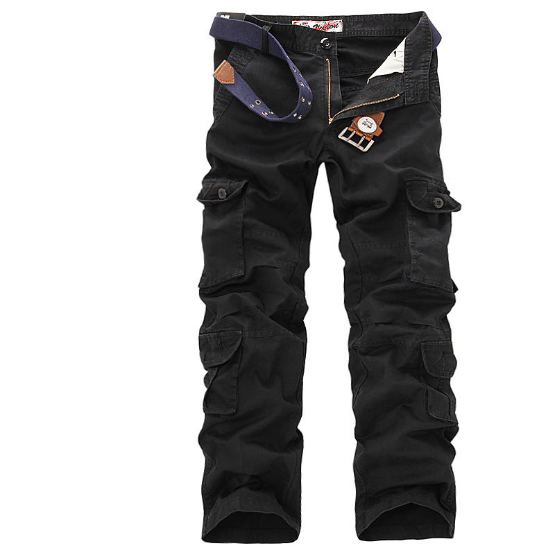 Comfortable men's cargo pants with a relaxed fit and adjustable waist, ideal for active lifestyles & travel.