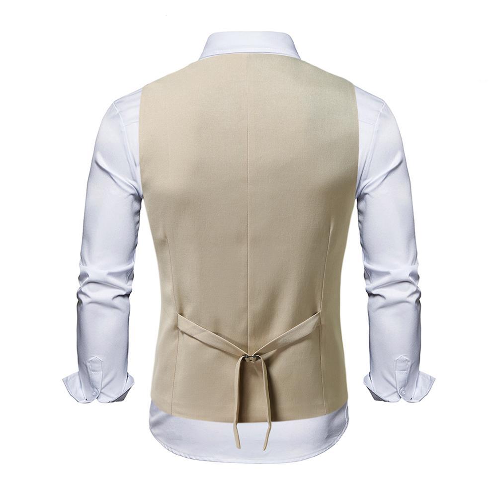 Versatile men's tailored double-breasted vest, ideal for adding sophistication to business or smart casual ensembles.