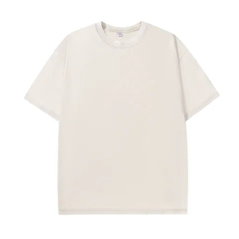 Women's summer style oversized vintage wash crewneck t-shirt, a chic and comfortable everyday tee.