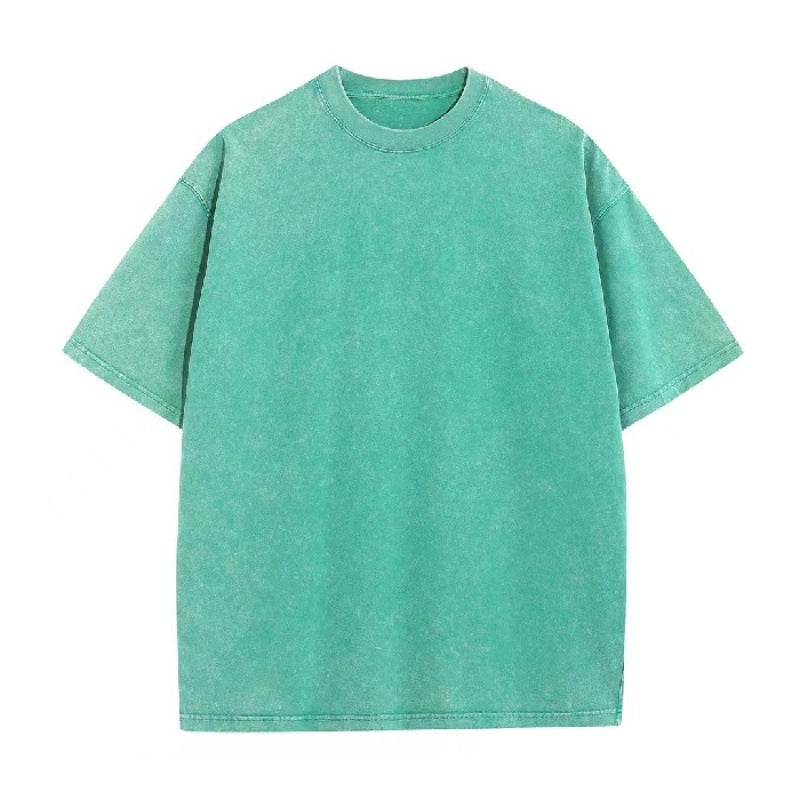 Women's vintage wash oversized crewneck t-shirt, a relaxed fit short sleeve top for streetwear.