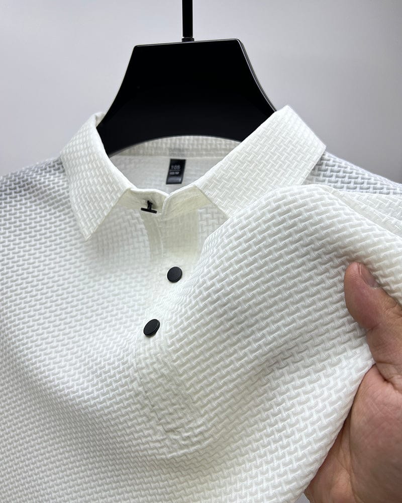 Casual men's summer polo shirt with a stylish button-up design & breathable comfort.