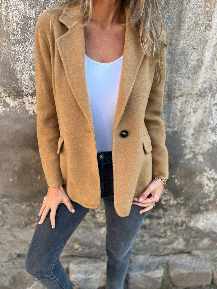 Versatile women's elegant blazer, an outerwear jacket ideal for office, smart casual, & stylish tops.