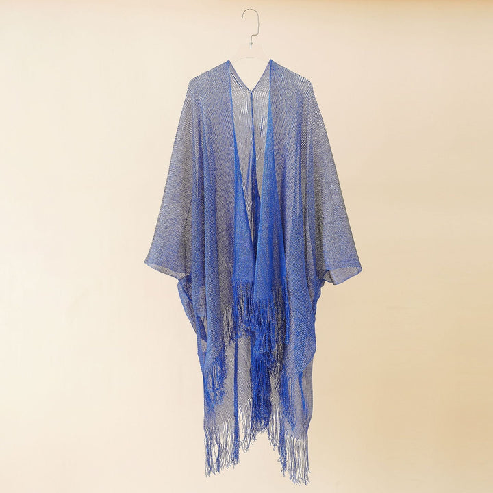 Women's stylish fringe kimono, effortless flow, comfortable for any occasion.
