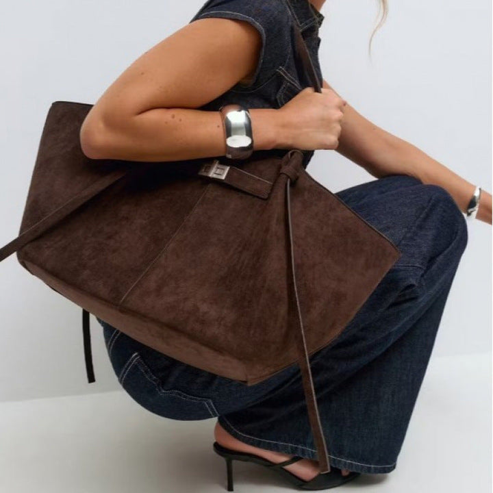 Elegant women's structured shopper tote bag with exquisite gold details. Perfect office & everyday handbag.