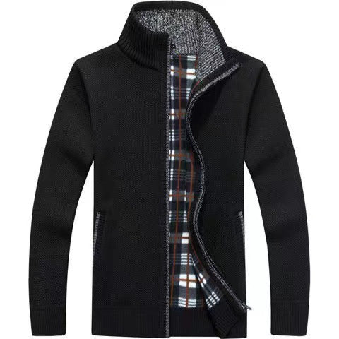 Men's cozy full-zip casual jacket, perfect for winter layering & everyday comfort.