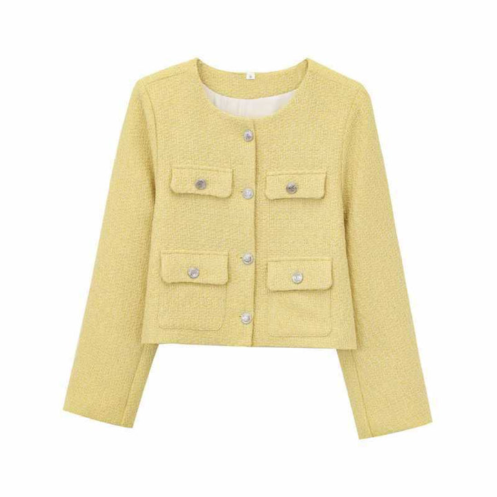 Elegant women's blazer, a timeless outerwear piece for sophisticated occasions and work.