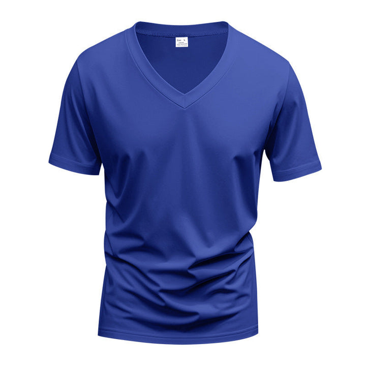 Men's V-neck athletic t-shirt, quick-drying & moisture-wicking for peak performance & comfort.