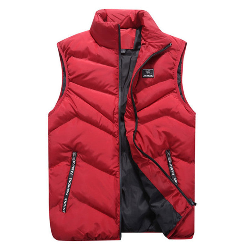 Casual women's quilted outerwear vest, designed with a high collar and secure side zip pockets.