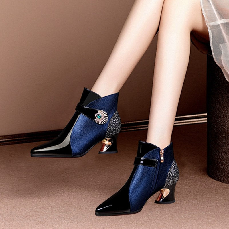 Fashionable sparkling ankle boots for women, ideal for elegant parties, evenings & special occasions.