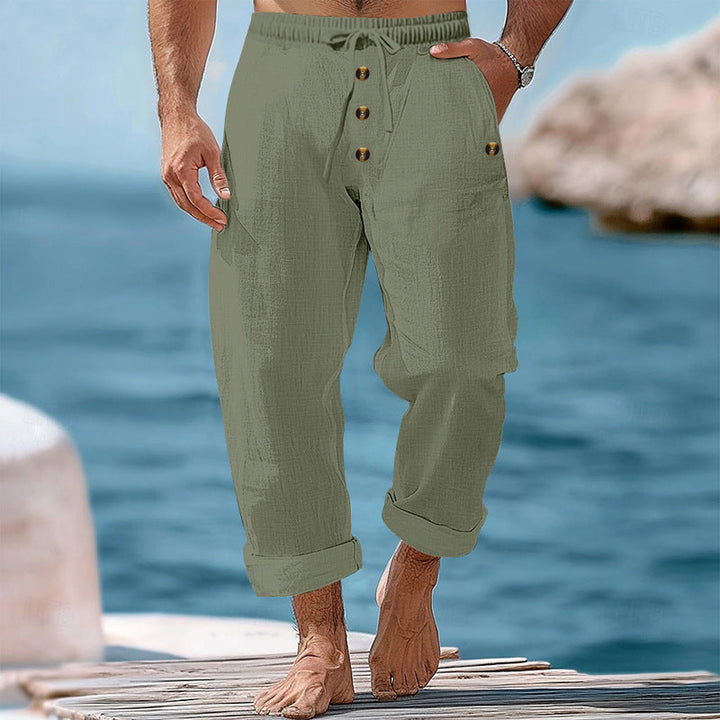 Easy-to-wear men's relaxed fit pants with drawstring for ultimate casual comfort and stylish summer looks.