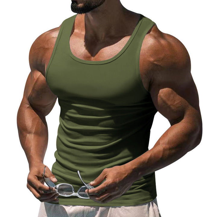 Men's summer workout shirt: a breathable, fitted sports tank top, perfect quick-dry activewear for athletes.