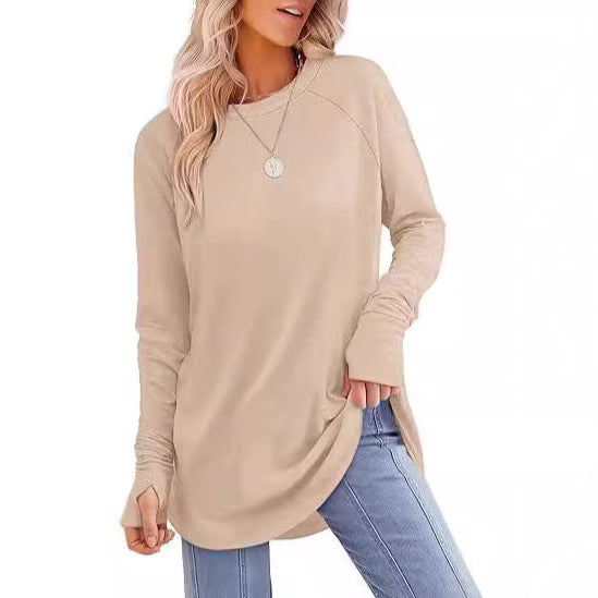 Everyday fashion women's long sleeve top, modern cut & comfortable for versatile styling.