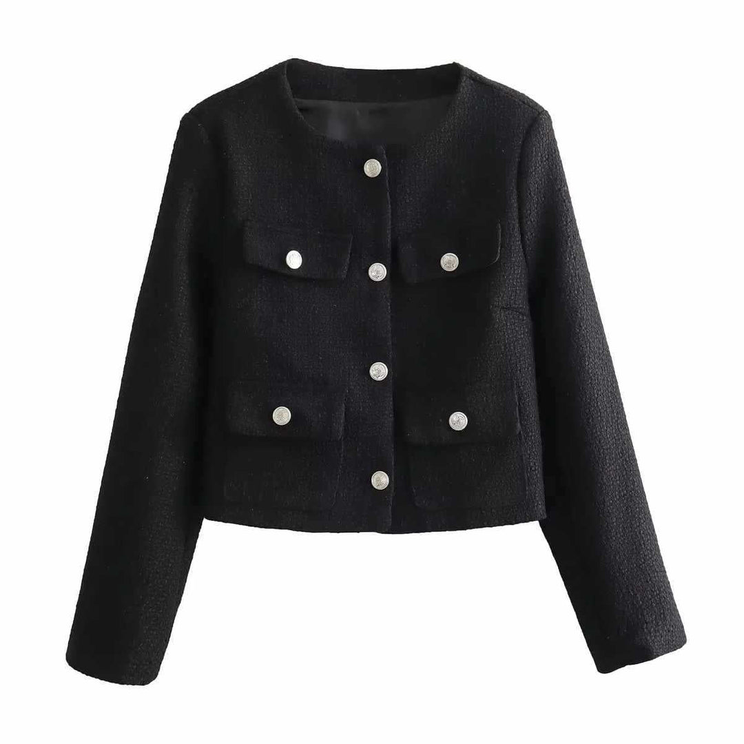 Sophisticated chic blazer, an excellent layering piece for elevating any women's outfit with style.