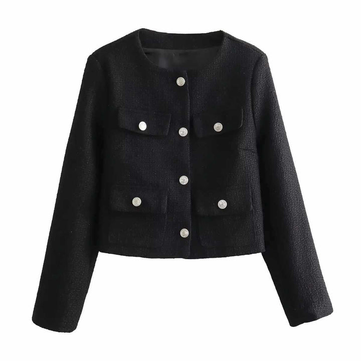 Sophisticated chic blazer, an excellent layering piece for elevating any women's outfit with style.